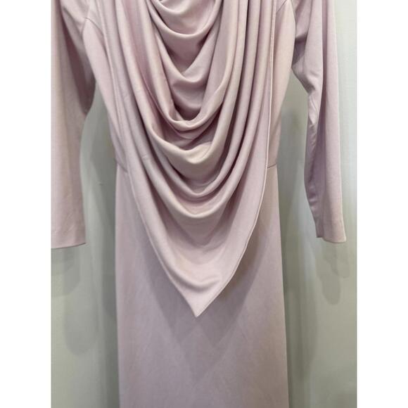 Vintage Lilli Diamond of CA Long Sleeve Pink Maxi Dress with Draped Back Detail - Picture 9 of 12